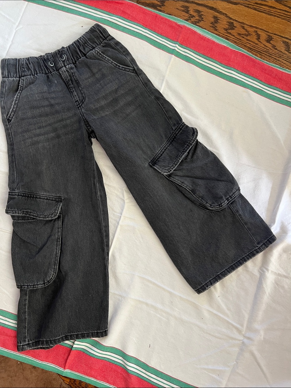 Zara Kids Black Cargo Wide-Leg Bottoms